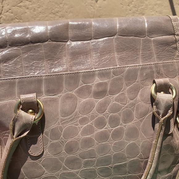 Brahmin Tan Alligator print Satchel Style handbag. - Picture 12 of 16